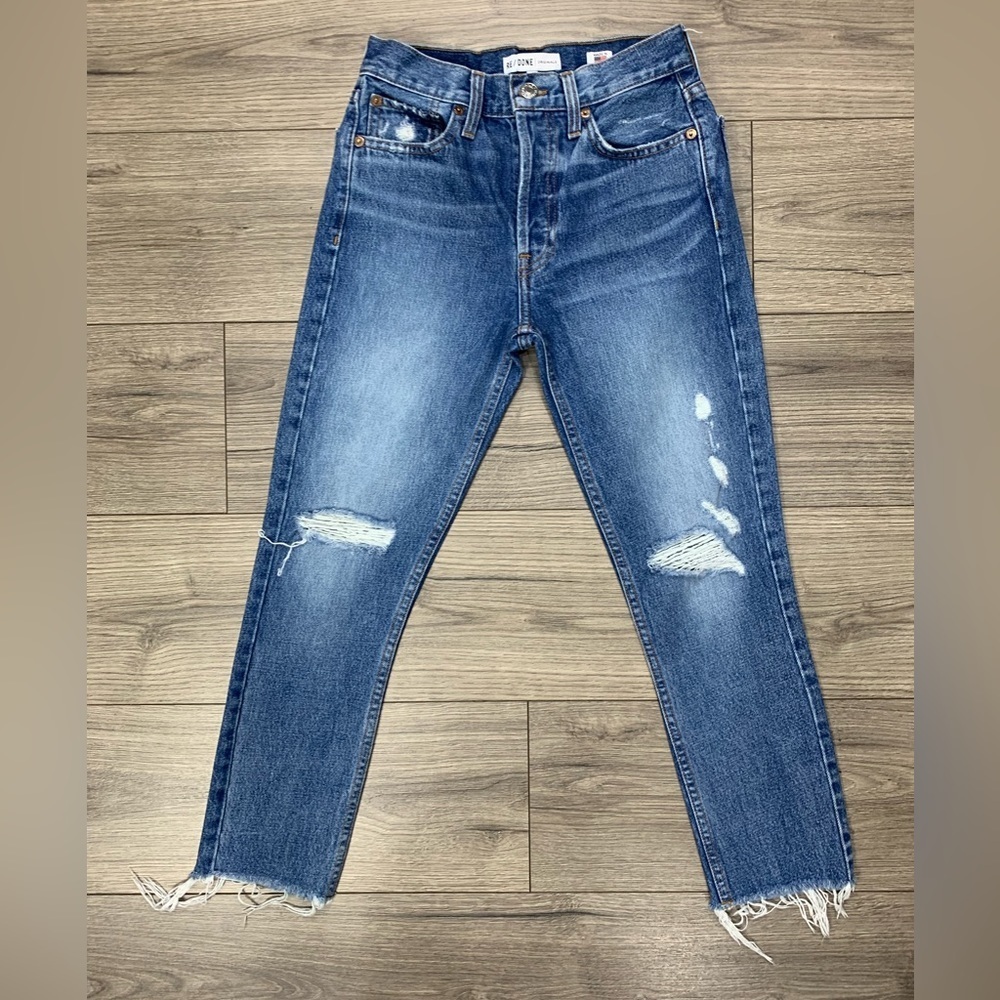 RE/DONE ReDone‎ Originals 90s High Rise Medium Destroy Sz 24